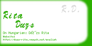 rita duzs business card